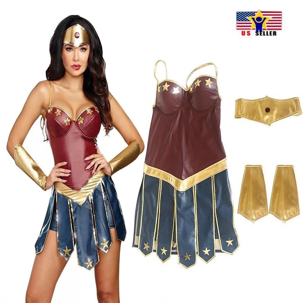 Woman Sexy Cosplay Costumes Adult Justice League Super Hero Halloween XX…